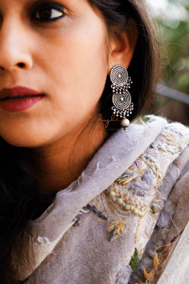 Mizoya Concentric Layered Ball Drop Earrings
