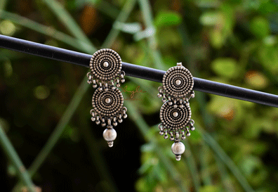 Mizoya Concentric Layered Ball Drop Earrings