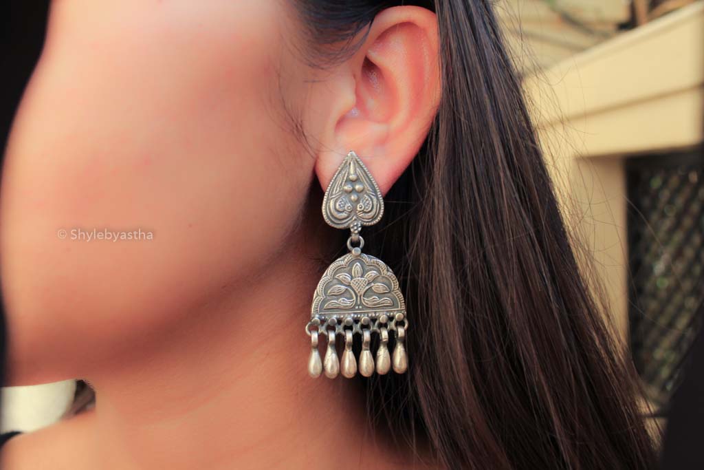 Mizoya Fine Embossed Silver Earrings