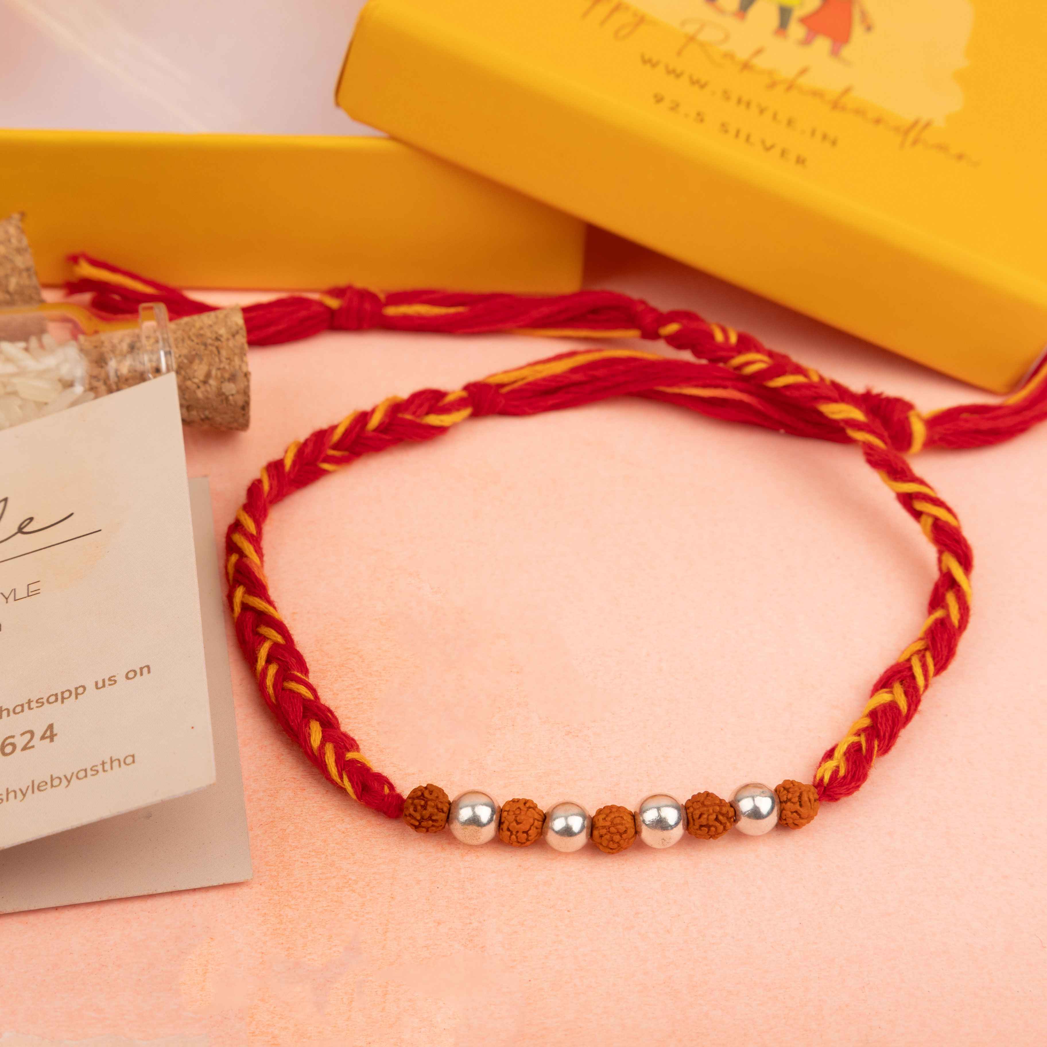 Moh Rudraksh Silver Bead Sutra Rakhi