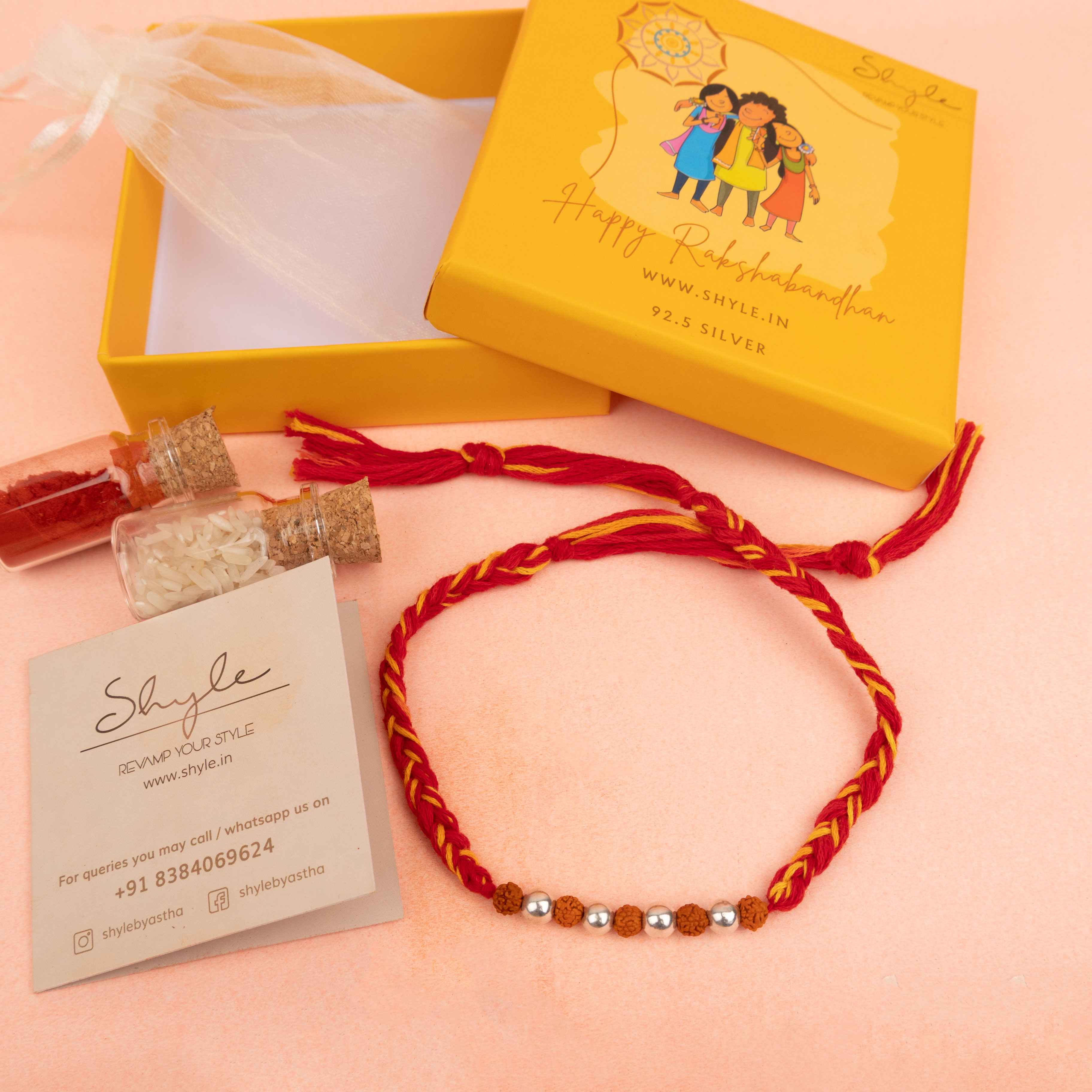 Moh Rudraksh Silver Bead Sutra Rakhi