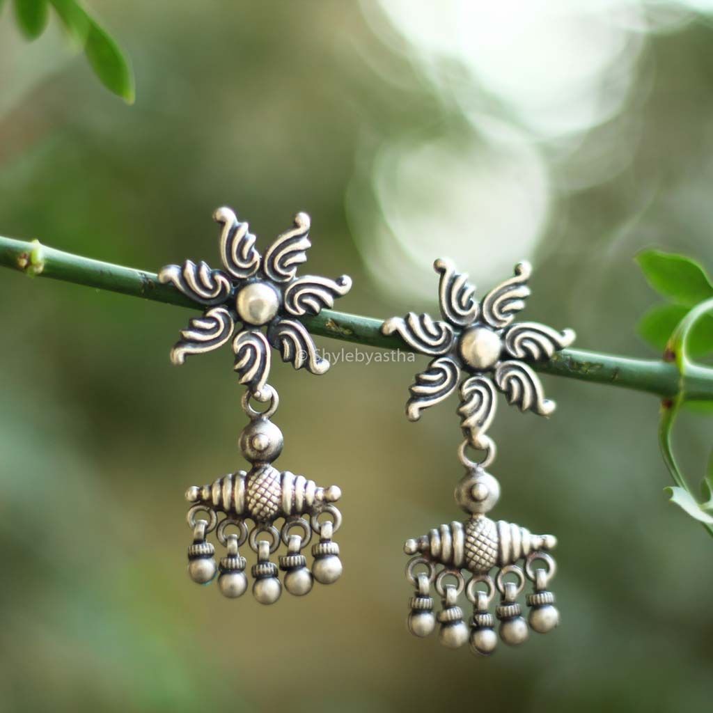 Mizoya Flower Motif Quirky Earrings