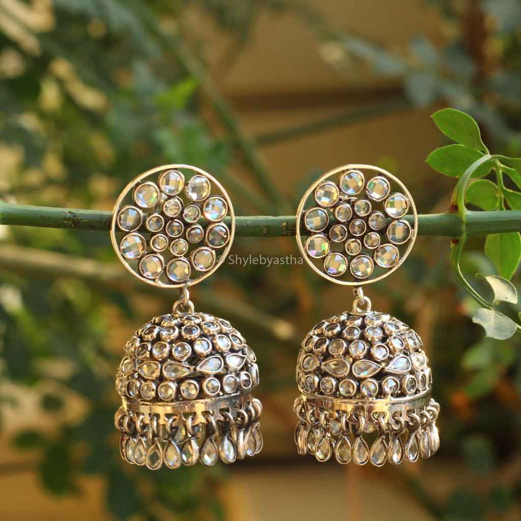 Essence Zirconia Studded classy silver Earrings