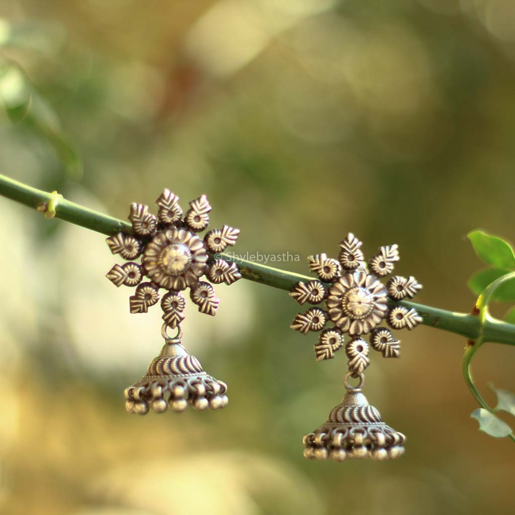 Mizoya Flower Motif Mini Jhumkis
