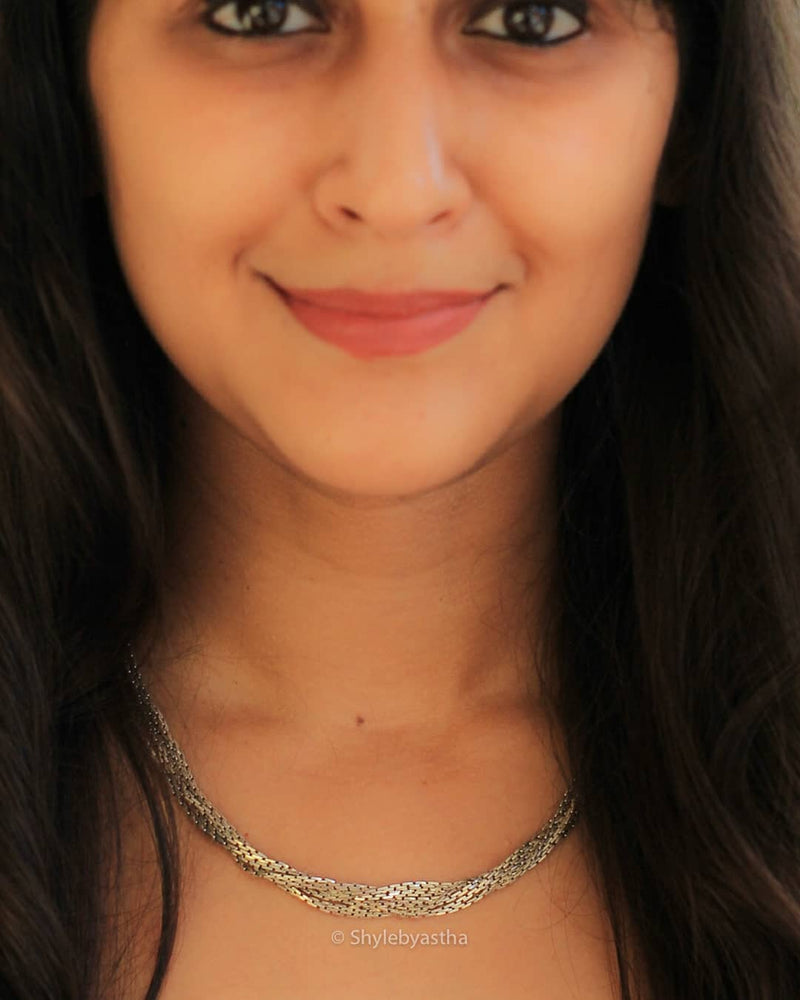 Adya Strangled Silver Chain Necklace