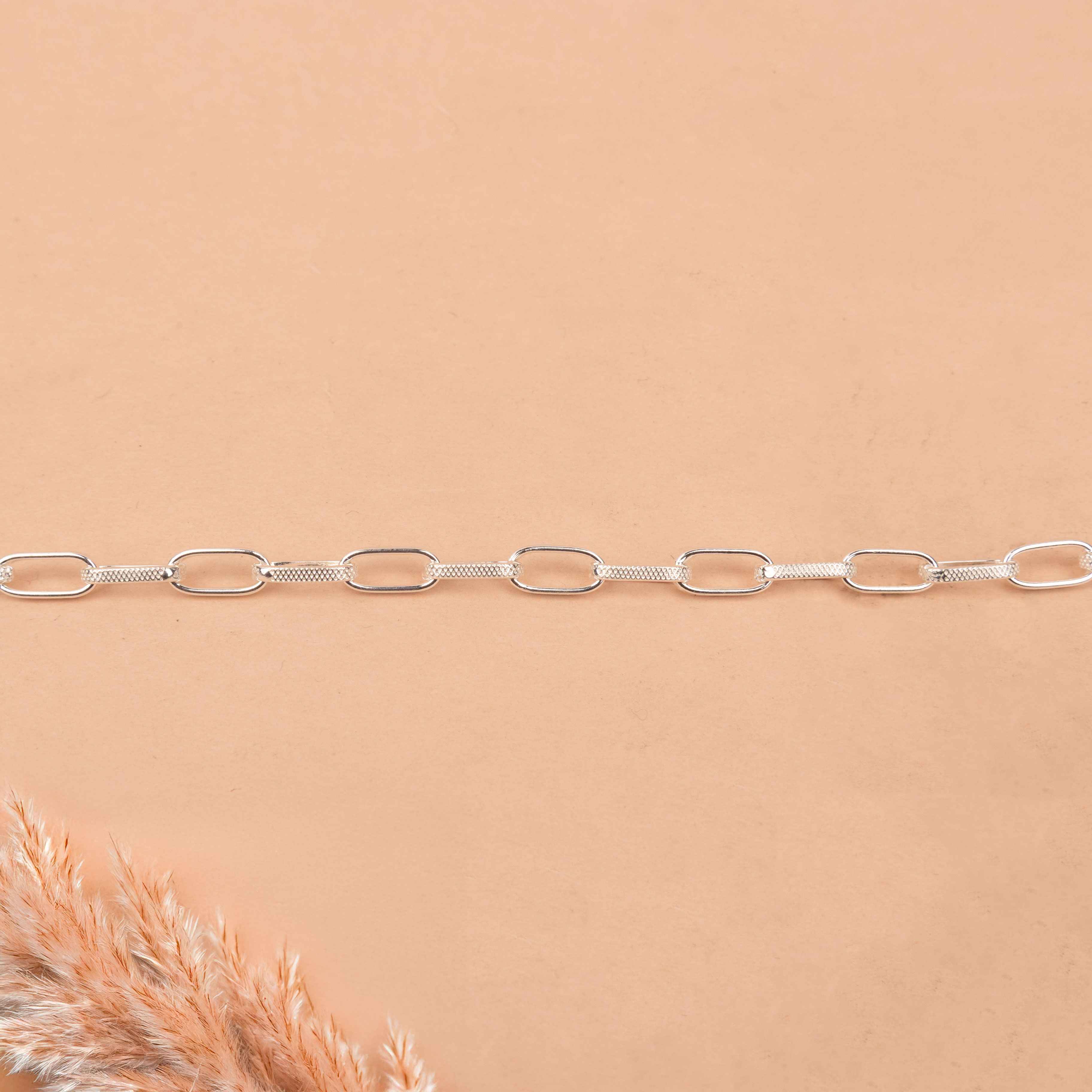 Sutra Textured Link Men Bracelet