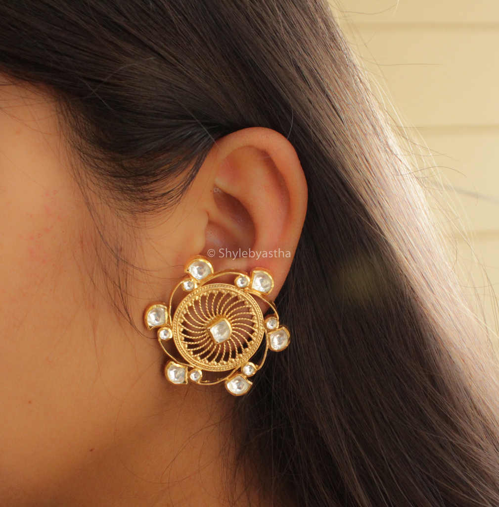 Tattva Chakra Kundan Studs