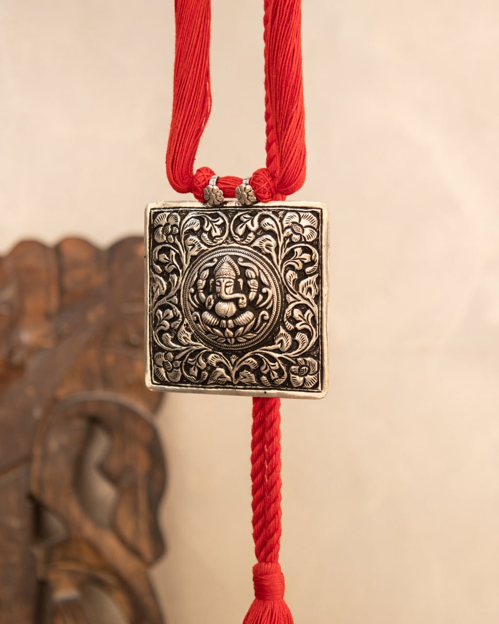 Tattva Chitai Ganesha Red Dori Necklace