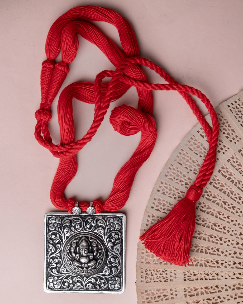 Tattva Chitai Ganesha Red Dori Necklace