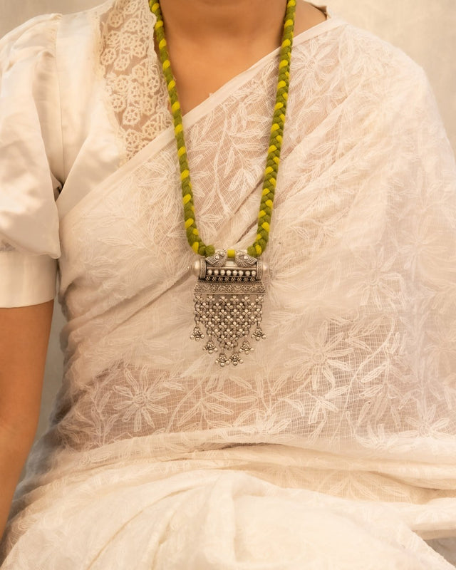 Tattva Dual Peacock Intricate Jali Dori Necklace