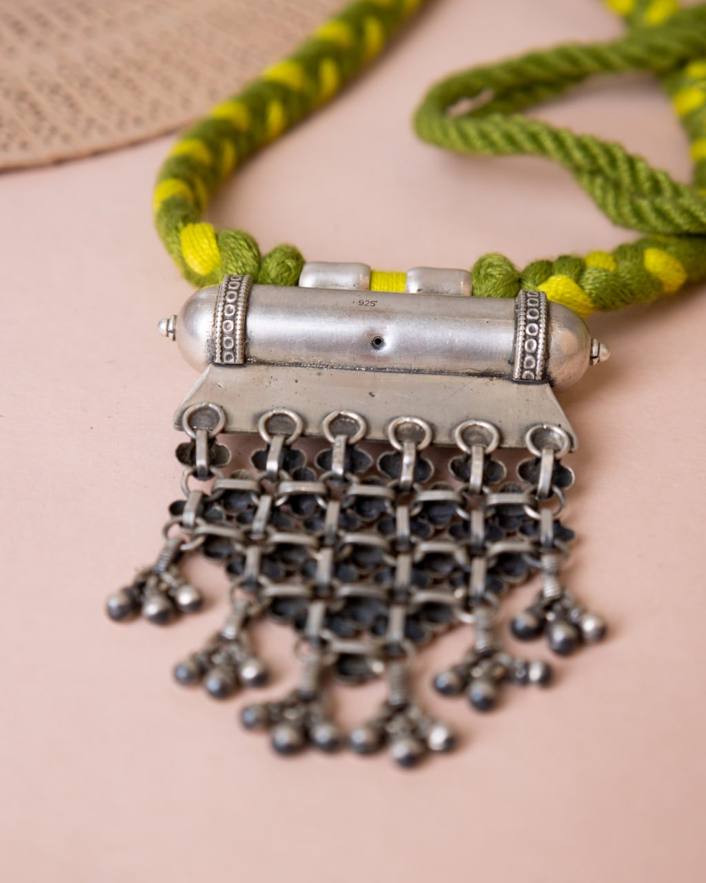 Tattva Dual Peacock Intricate Jali Dori Necklace