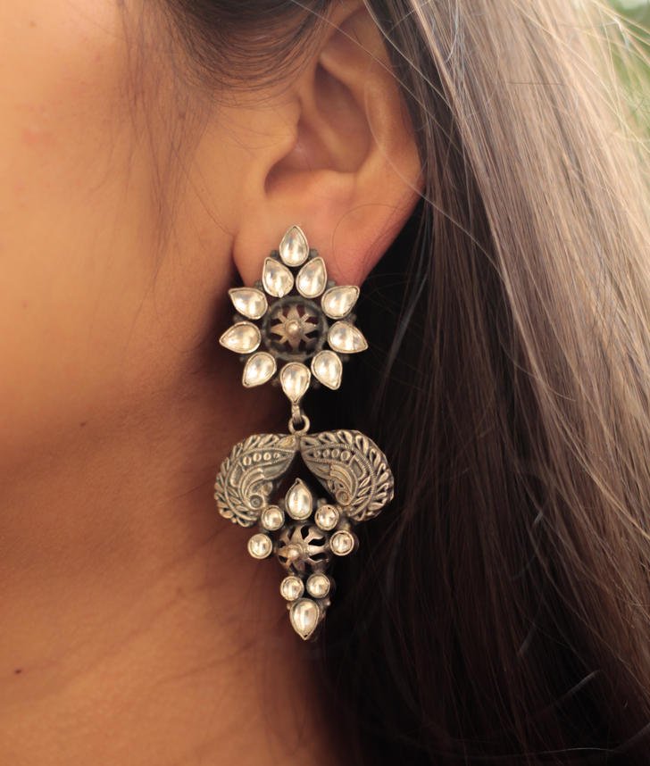 Tattva Embossed Kundan Earrings