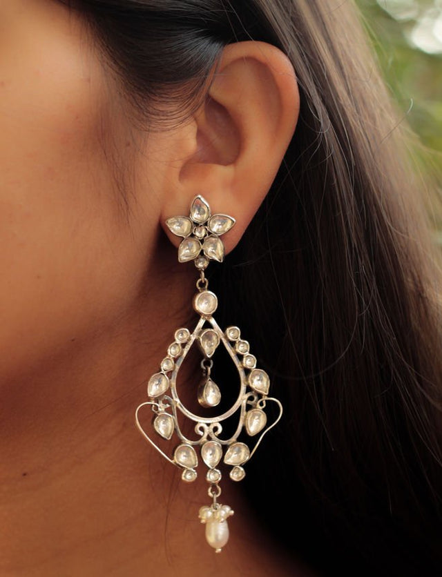 Tattva Kundan Pearl Drop Danglers