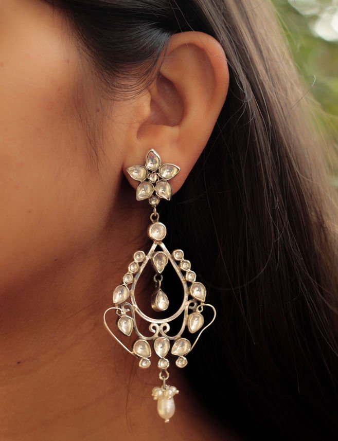 Tattva Kundan Pearl Drop Danglers