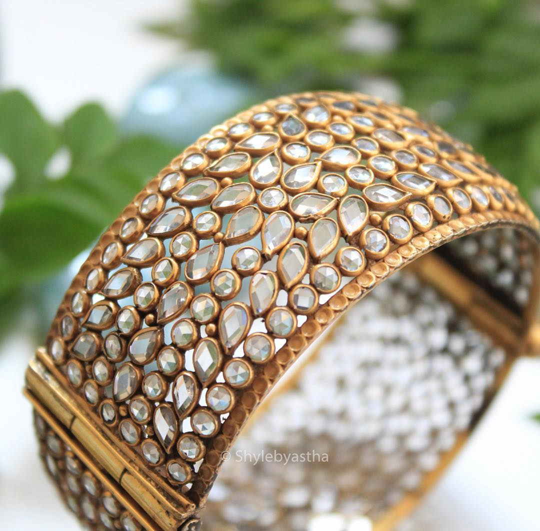 Tattva Swarovski Zirconia Gold Plated Kada