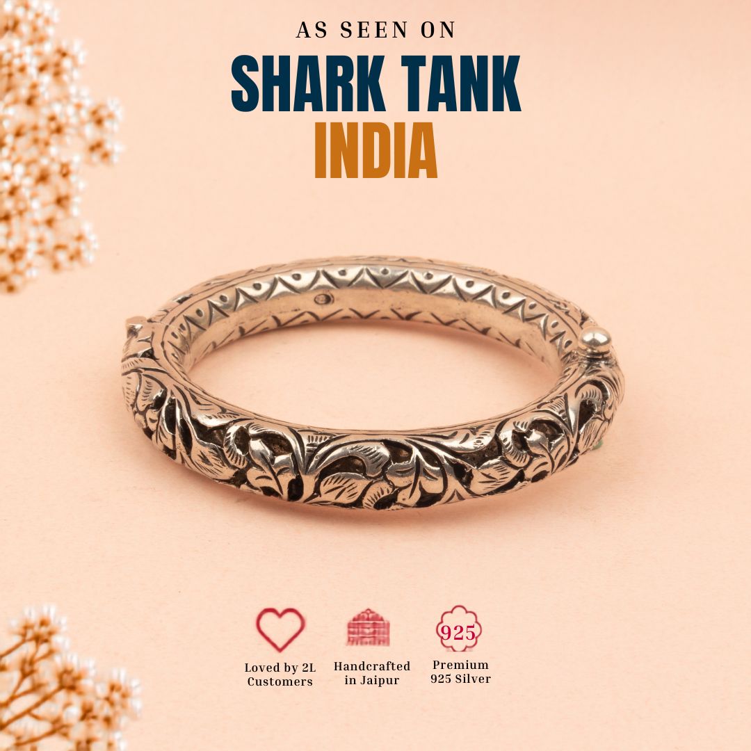 92.5 sterling silver Tattva Intricate Chitai Timeless Kada, view 6