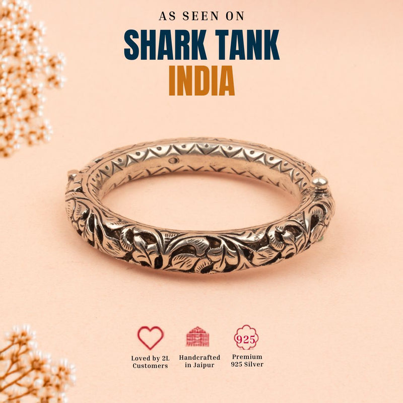 92.5 sterling silver Tattva Intricate Chitai Timeless Kada, view 6