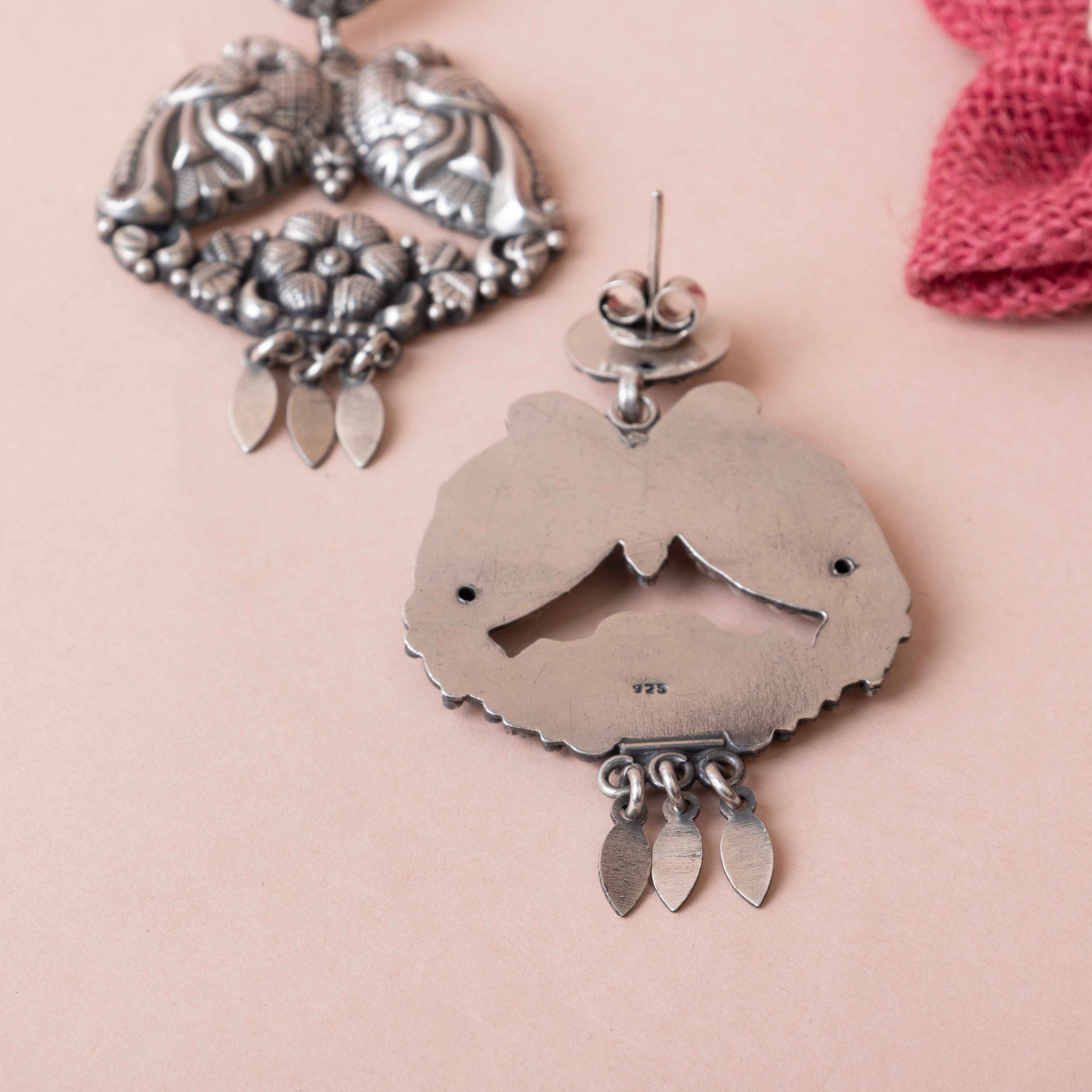 Tattva Dual Peacock Flora Detailed Earrings