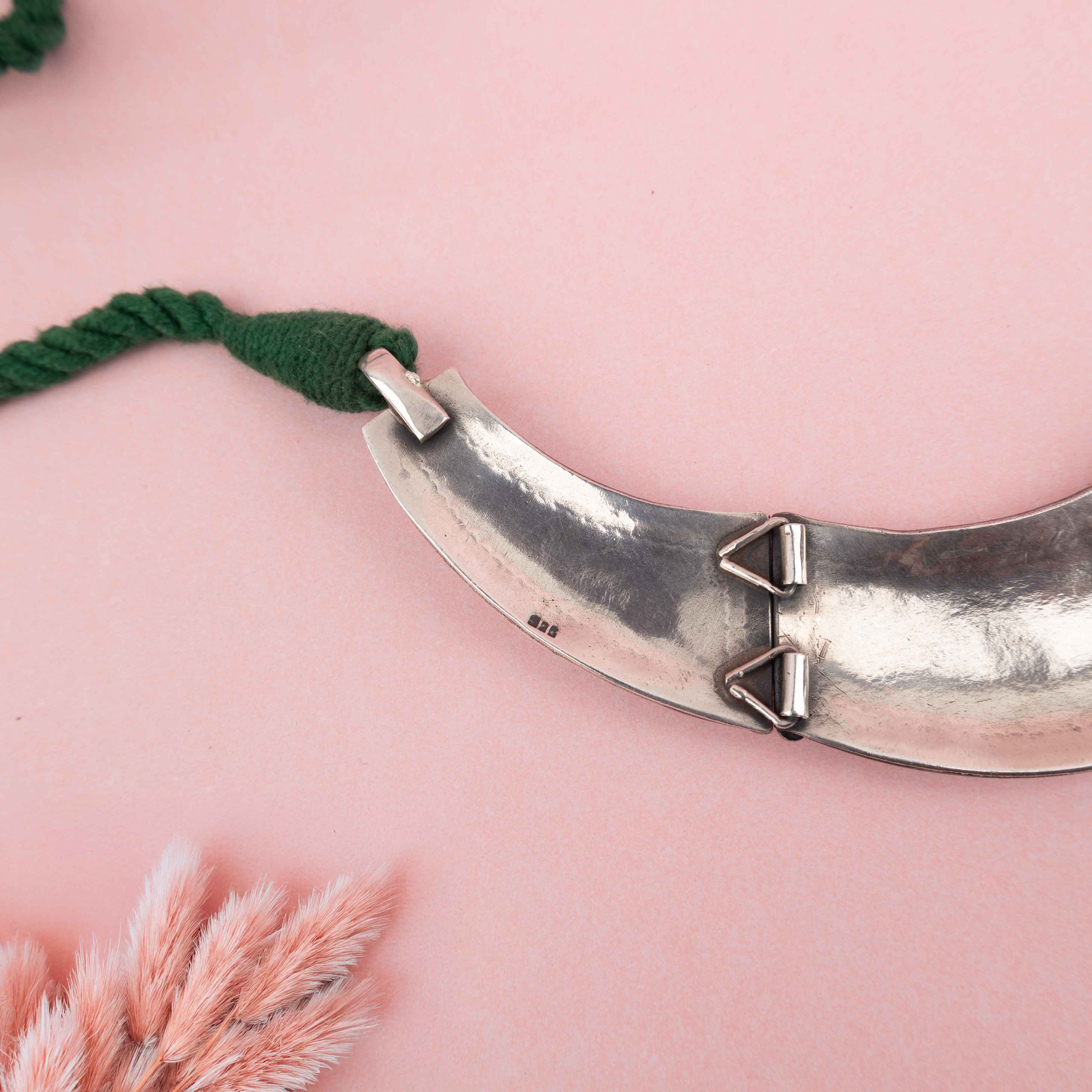 Tattva Embossed Flower Motif Grand Necklace