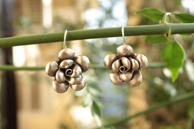 Moh Rose Petal Matte Drop Earrings