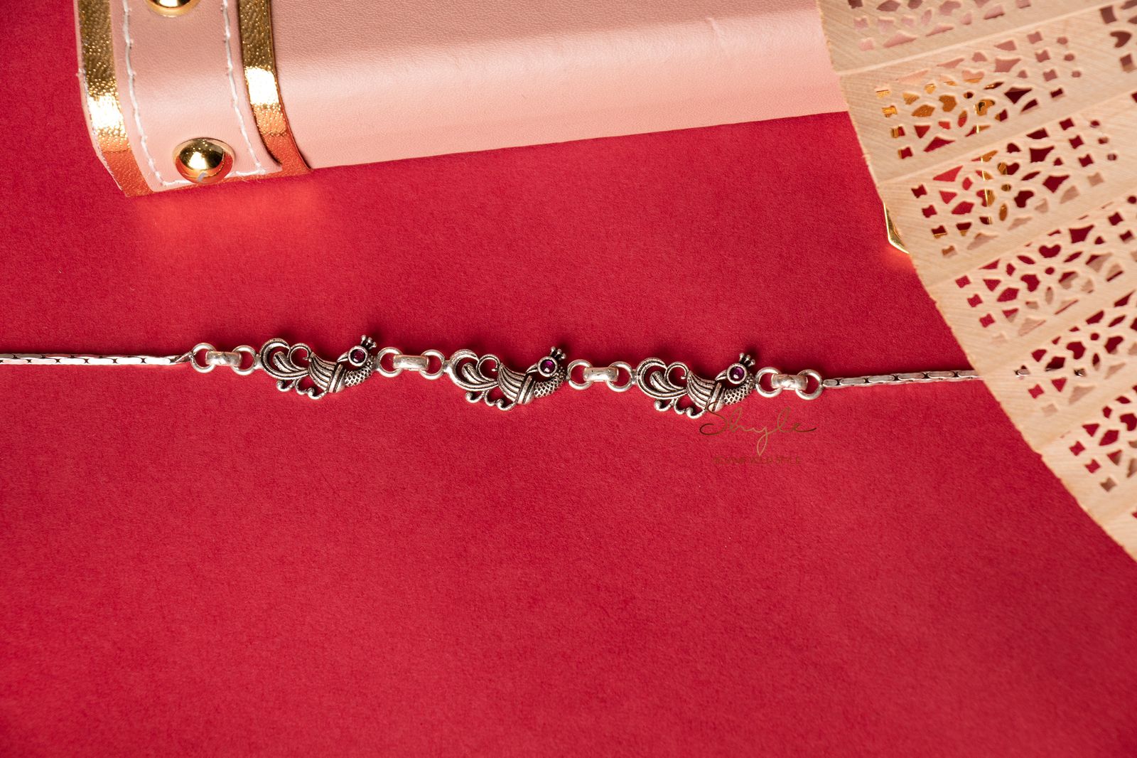 Mizoya Tri Peacock motif Versatile Anklet Pair