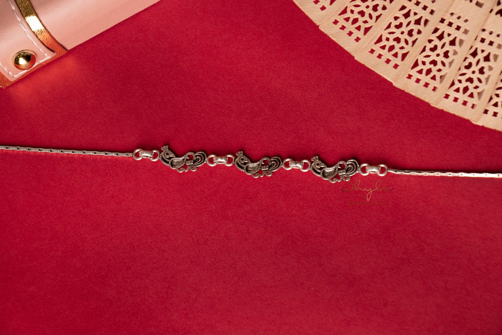 Mizoya Tri Peacock motif Versatile Anklet Pair