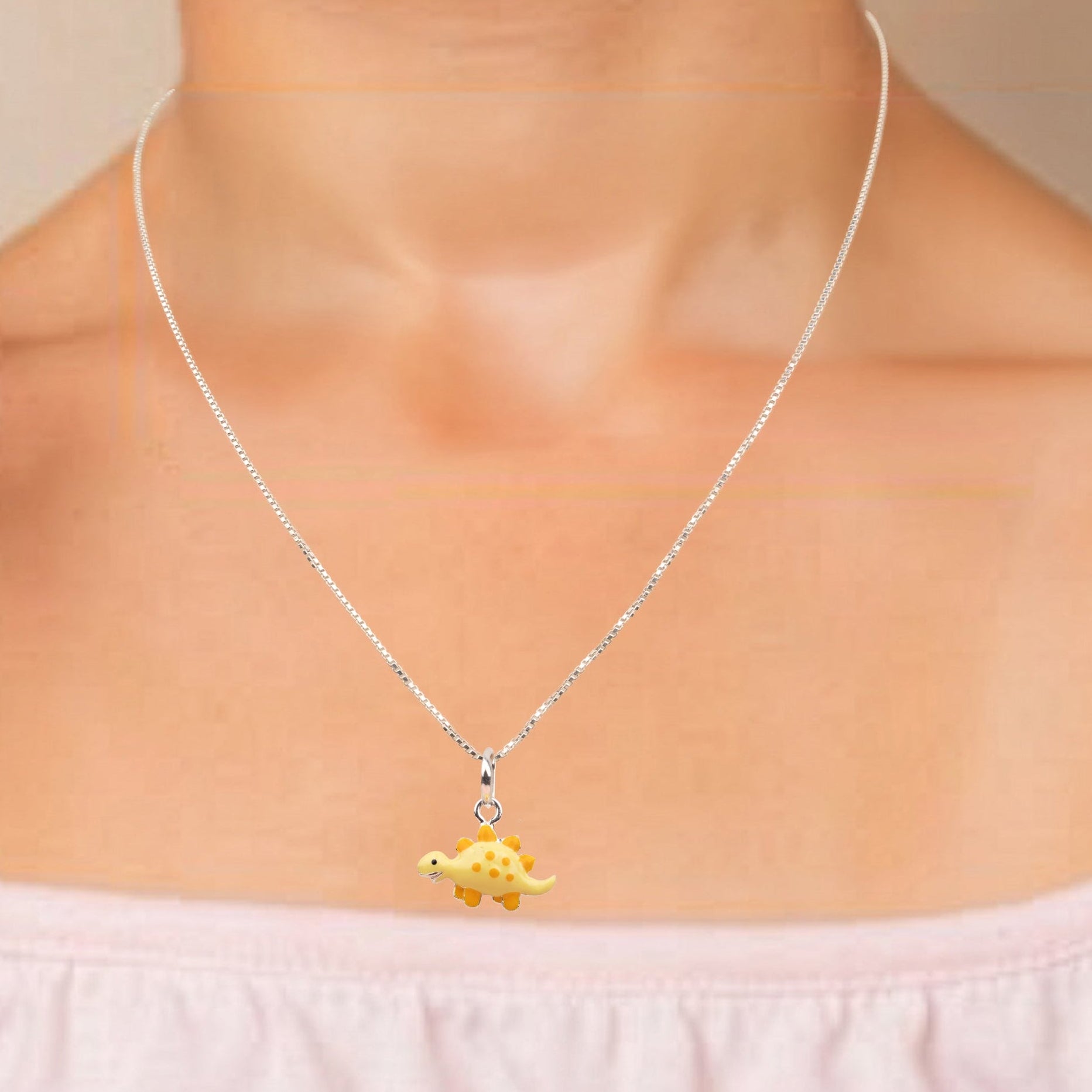 Yellow Dino Necklace