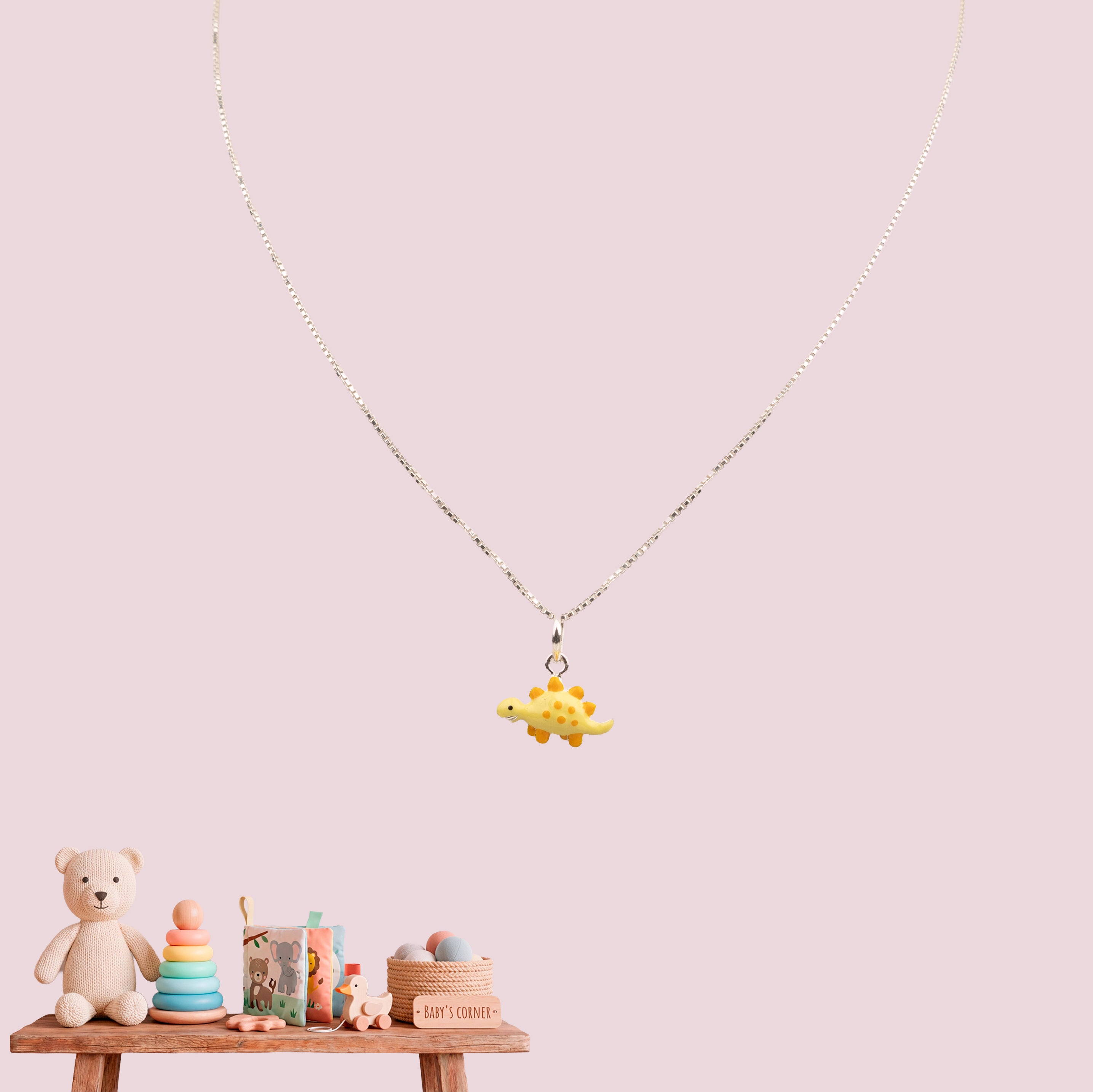 Yellow Dino Necklace