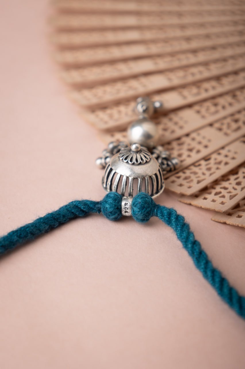 Adya Carved Ghughri Drop Dori Necklace