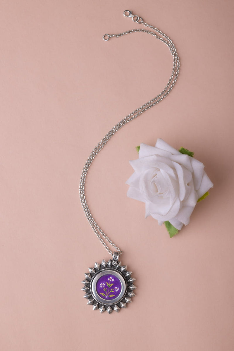 Adya Floral Painted Intricate Pendant