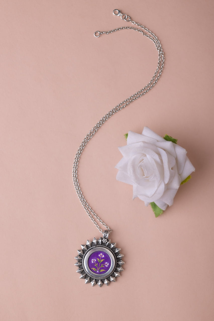 Adya Floral Painted Intricate Necklace