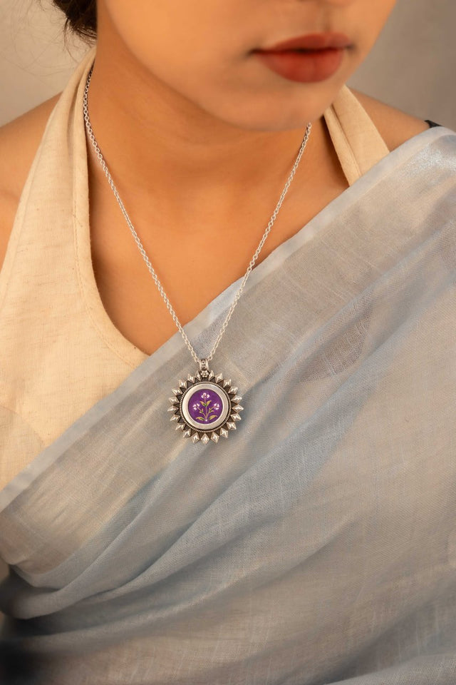 Adya Floral Painted Intricate Necklace