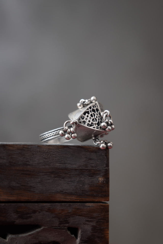Adya Ghughri Drop Carved Embossed Ring
