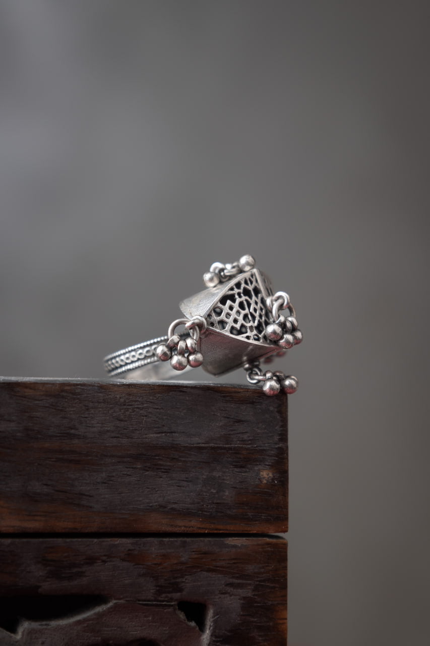 Adya Ghughri Drop Carved Embossed Ring