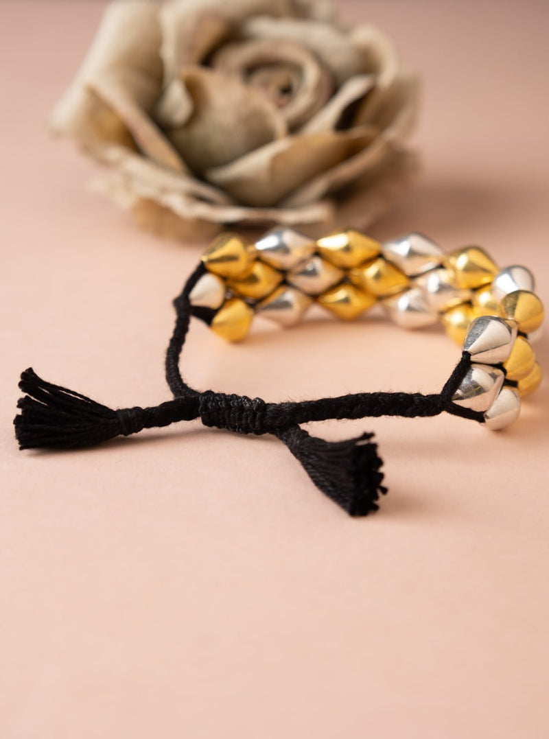 925 pure silver three layer dholki dual tone pochi, close-up