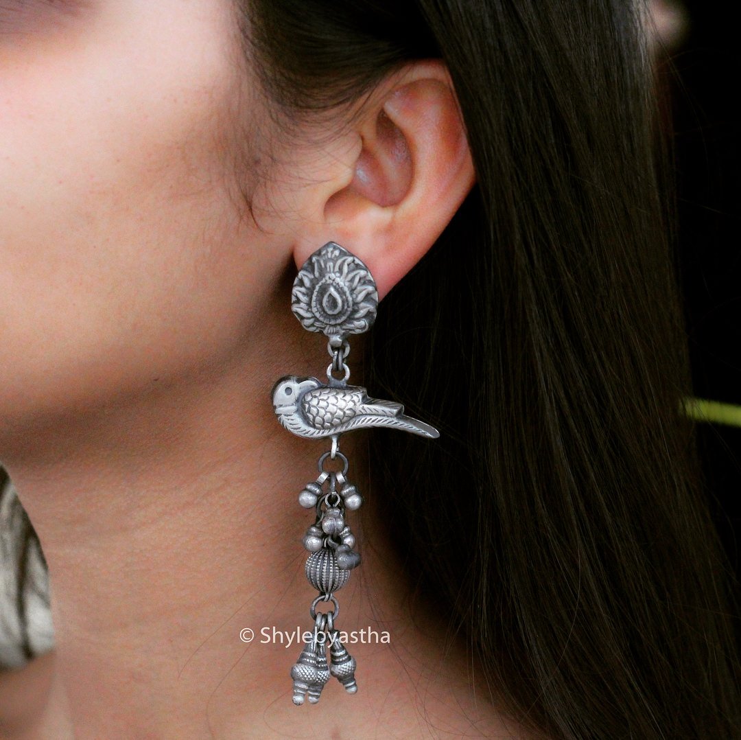 Parrot Silver Earrings main