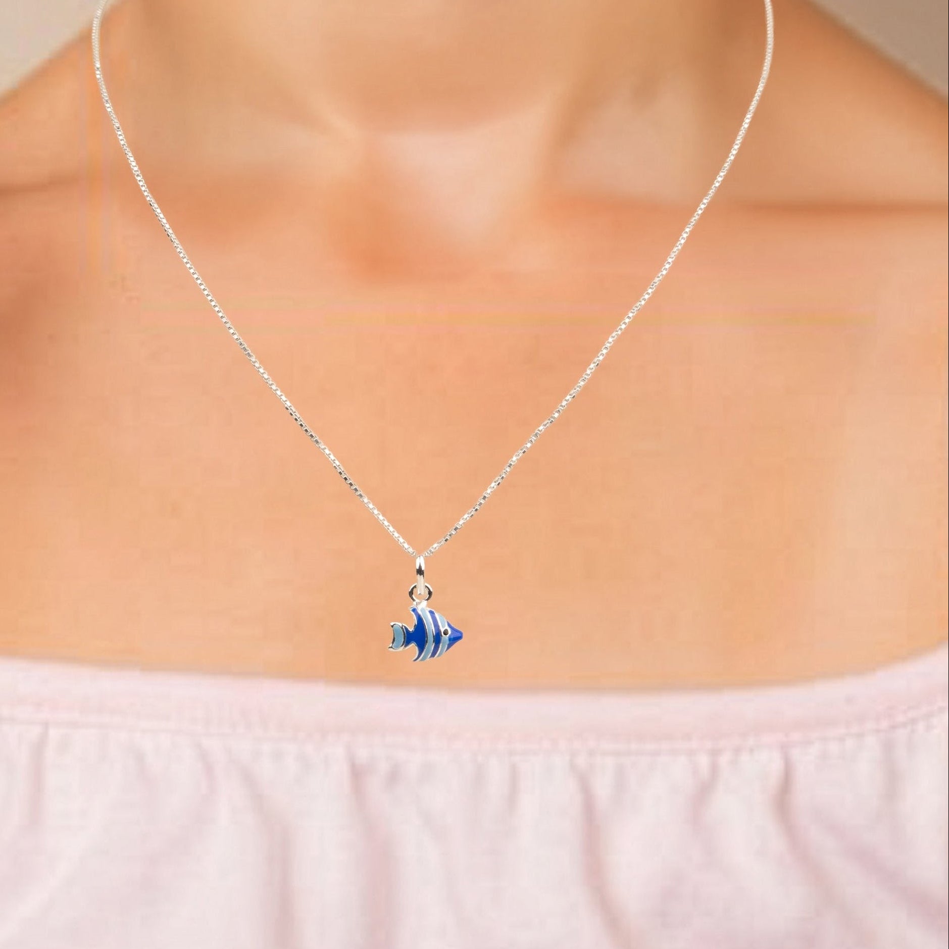 Blue Tropical Fish Necklace