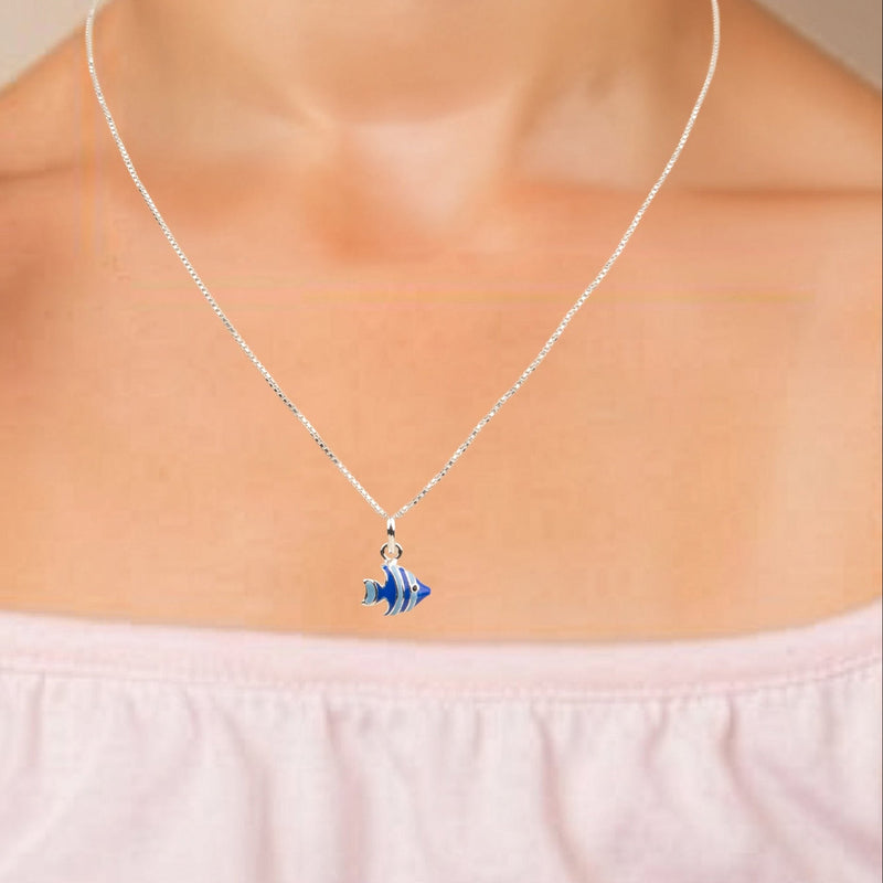 Blue Tropical Fish Necklace