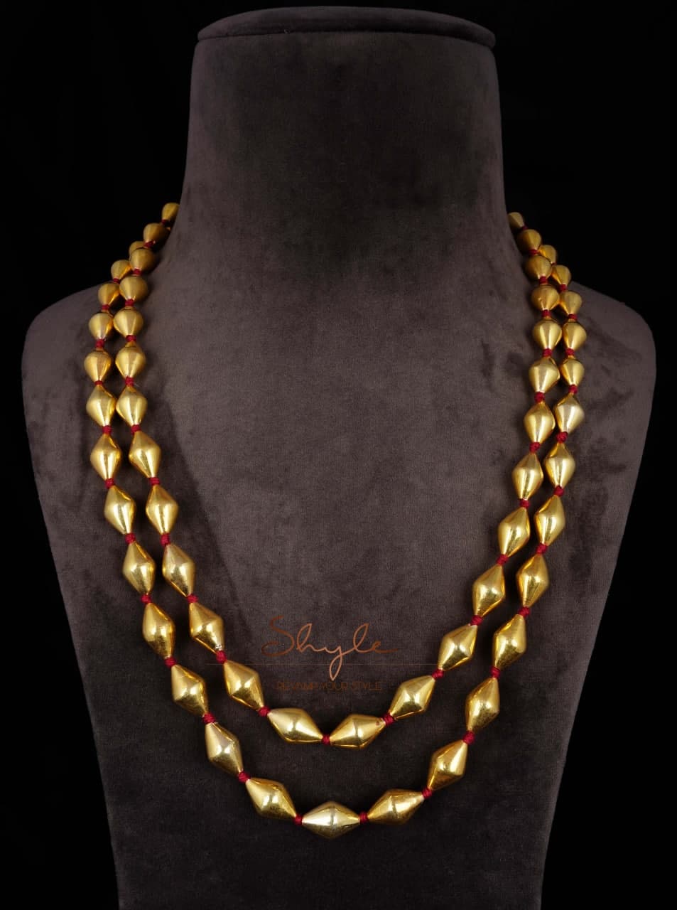 Anvaya Gold Tone Two Layered Dholki Mala