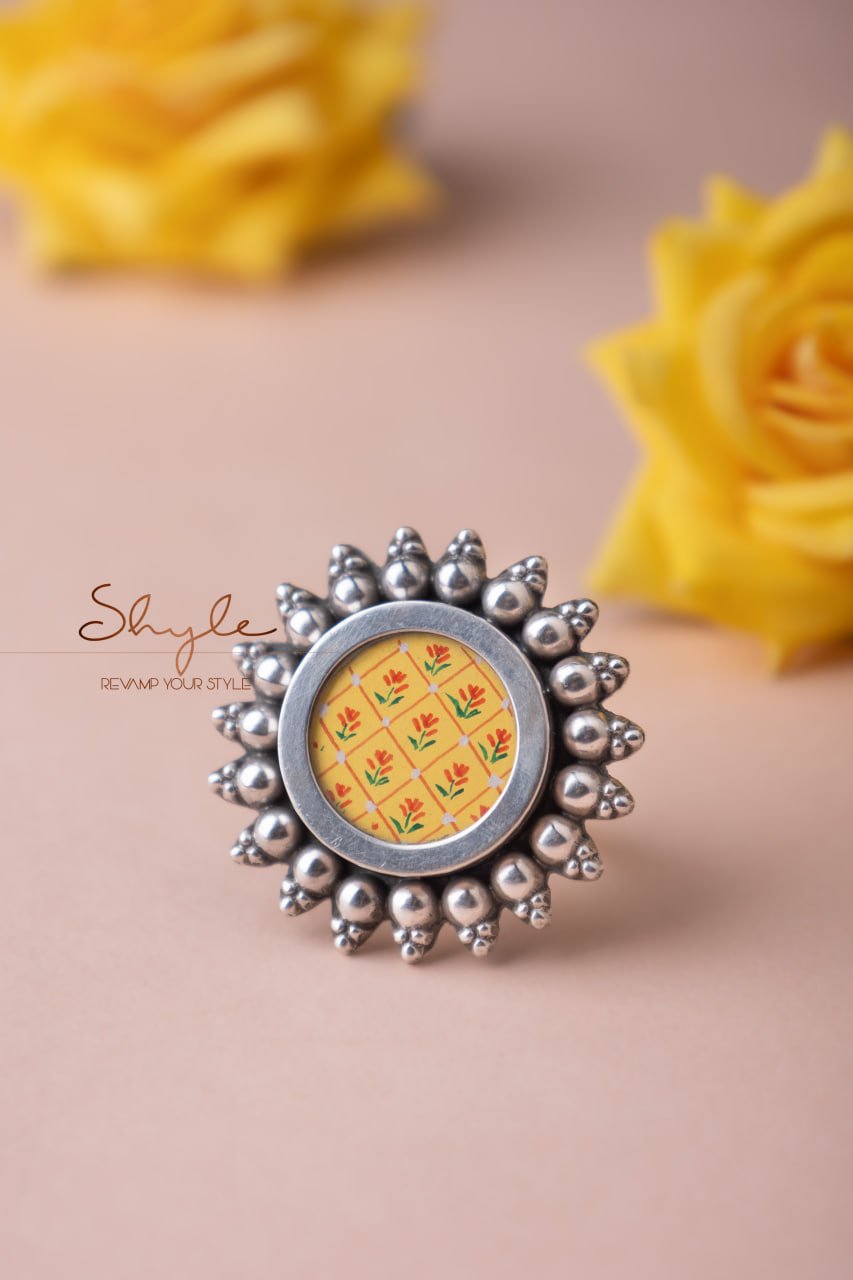 Mizoya Handpainted Fish Drop Necklace Earring Ring Set