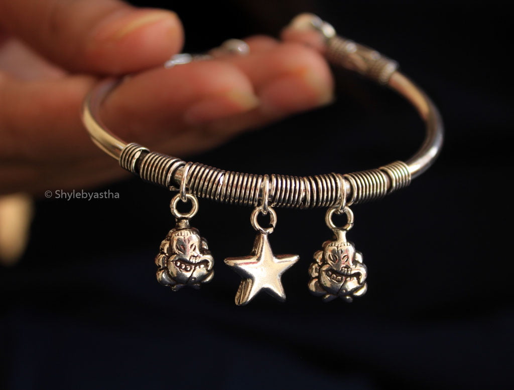 Ganesha Charm Rose End Bracelet