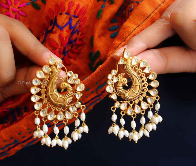 Tattva Gold Plated Kundan Earrings