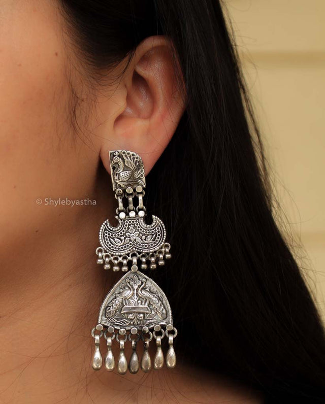 Tattva Peacock Art Danglers primary