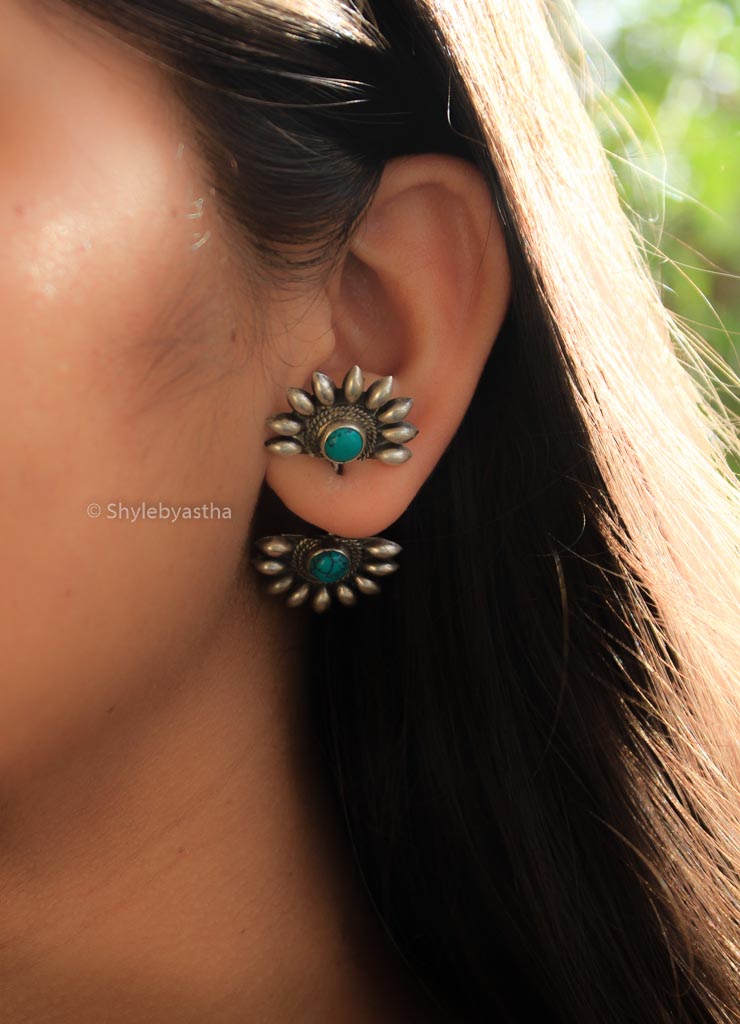 Shiva Turquoise Spiked Bold Studs