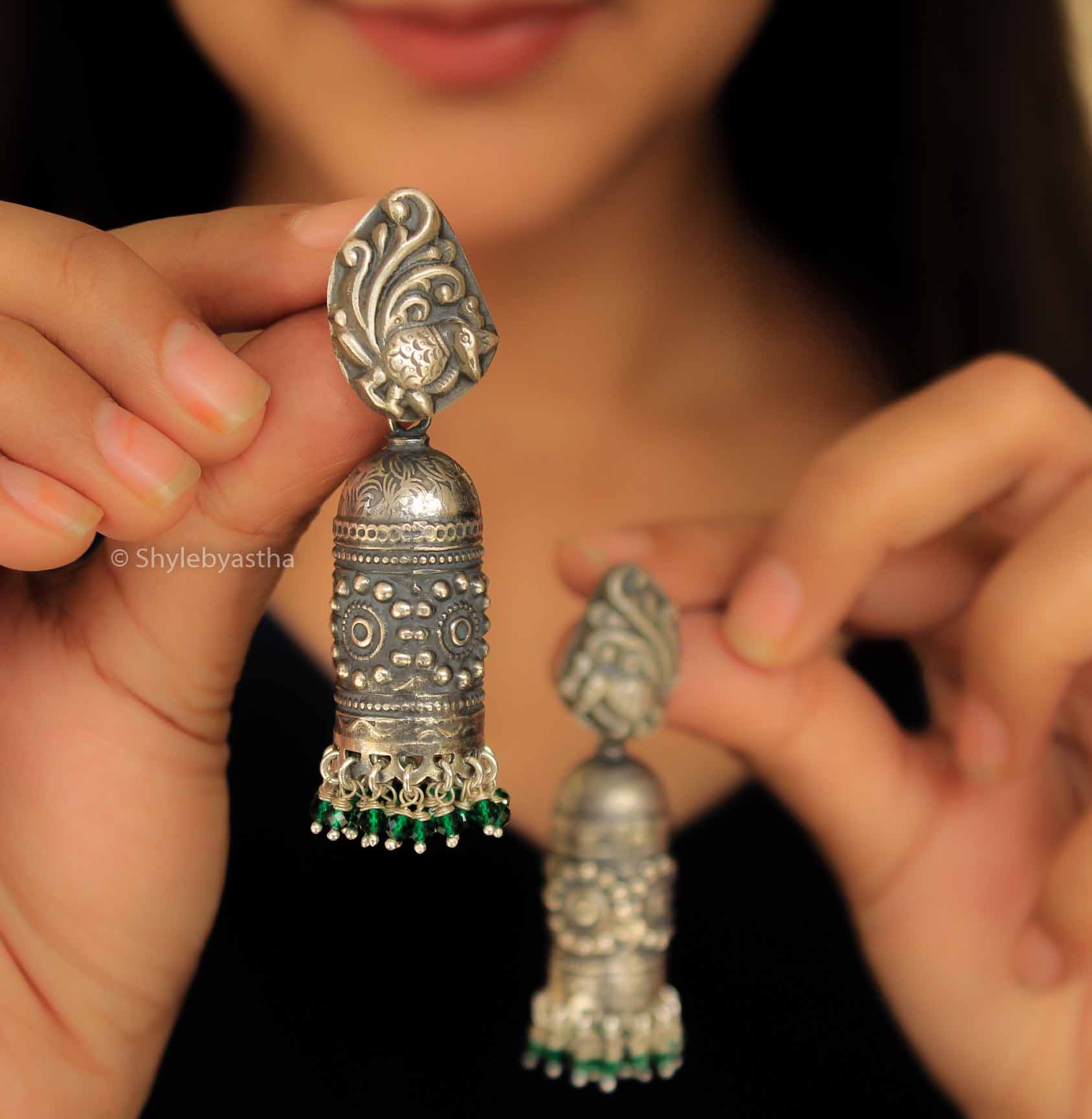 Mizoya Classic Embossed Jhumkas