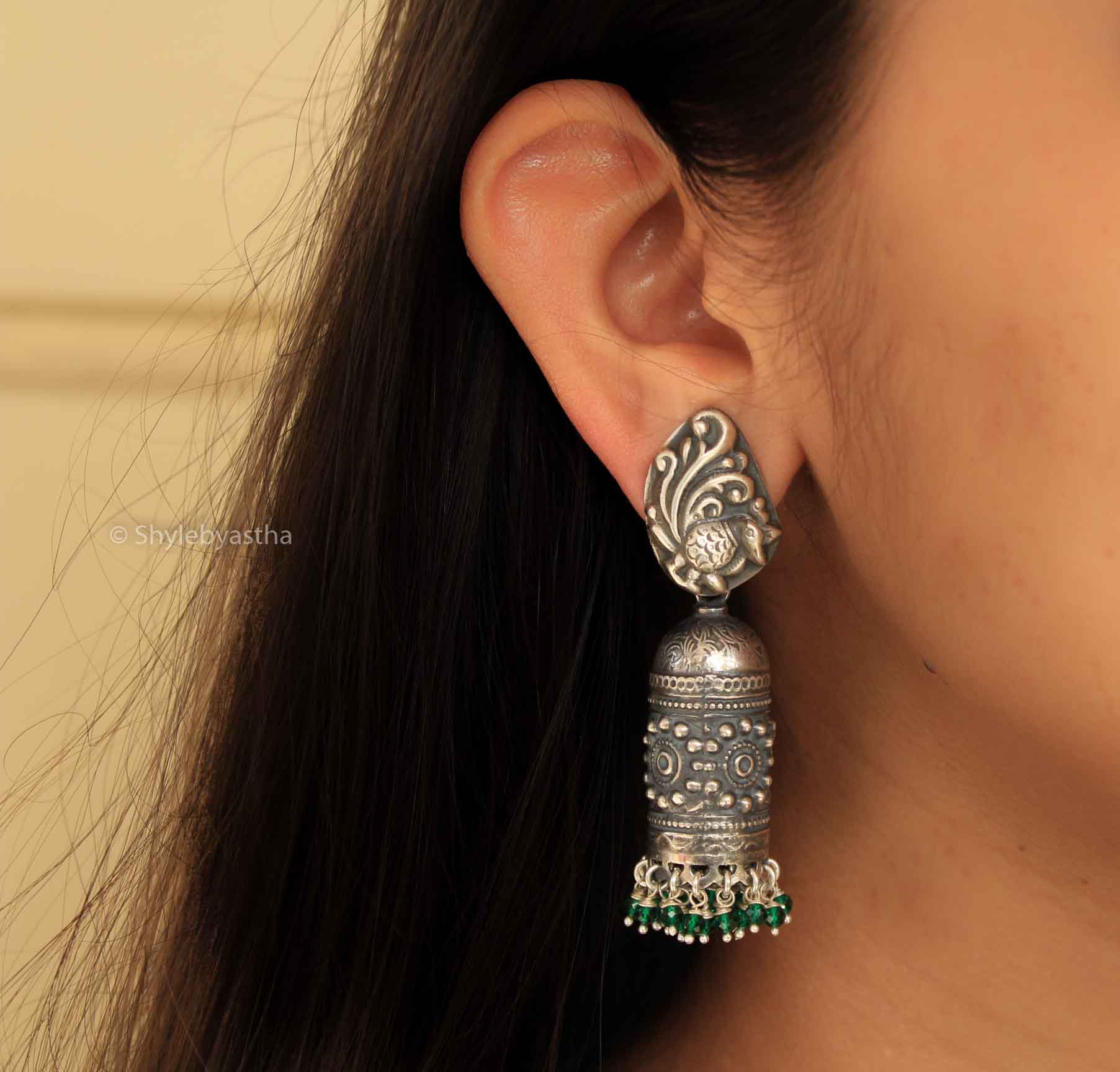 Mizoya Classic Embossed Jhumkas