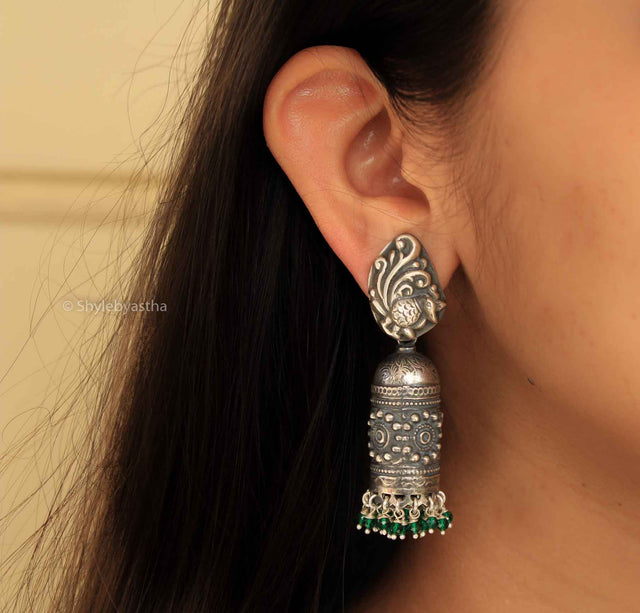 Mizoya Classic Embossed Jhumkas