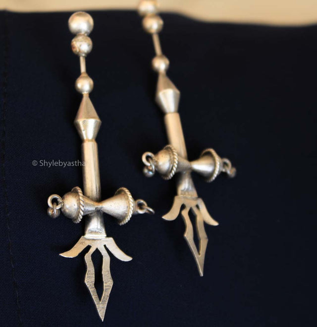 Shiva Damru Trishul Studs