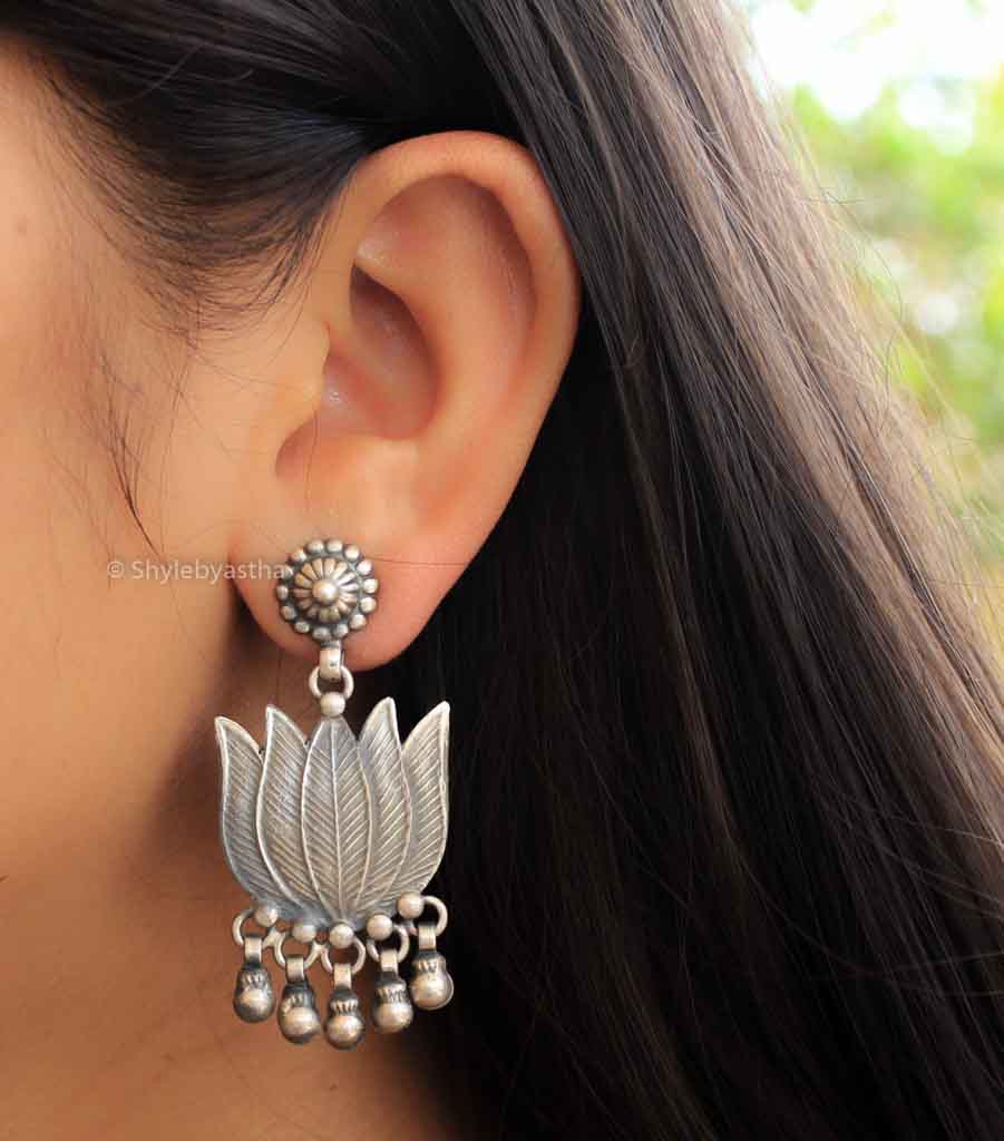 Adya Lotus Earrings model