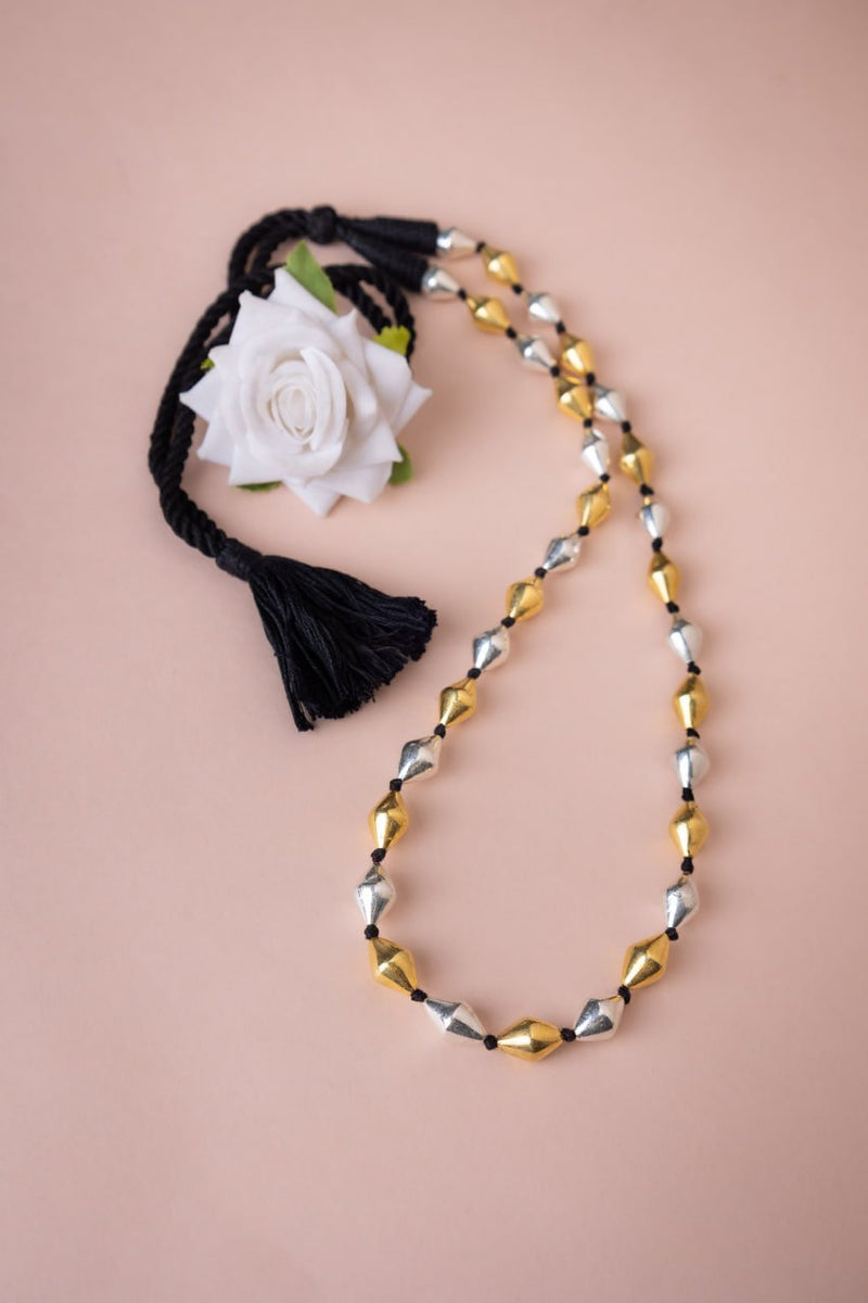 92.5 sterling silver Mizoya Alternate Dual Tone Dholki Mala, view 4